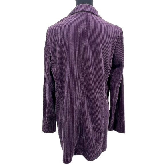 J. Jill Wide Whale Corduroy Velvet Trim Button Front Shacket Jacket Sz Medium - Picture 5 of 8